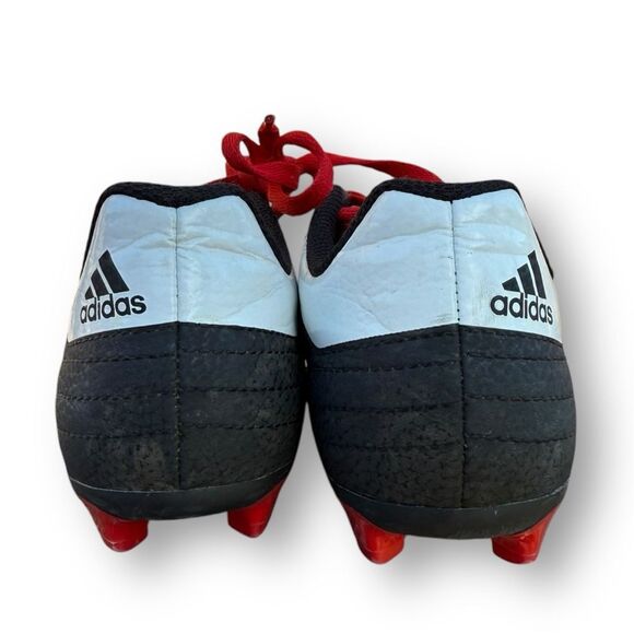 Adidas Cleats Black White Red Laces Athletic Kids size 13.5 - Picture 4 of 10